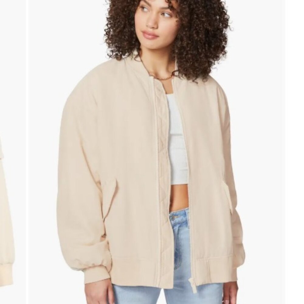 Florence by Mills Oversize Quilted Bomber Jacket Whitecap Grey XS NWT